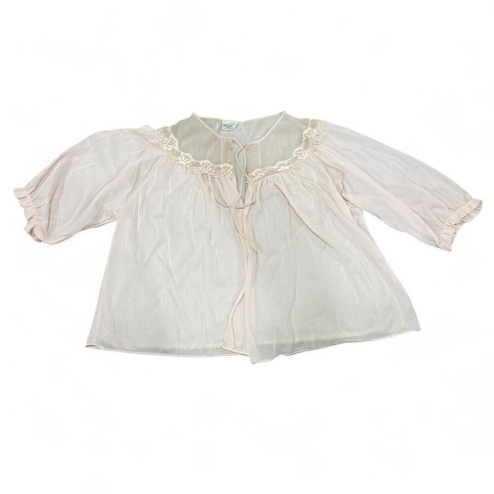 Vintage Carol Brent 90’s Pink sheer blouse